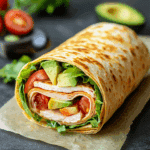Fresh cottage cheese wrap with healthy fillings