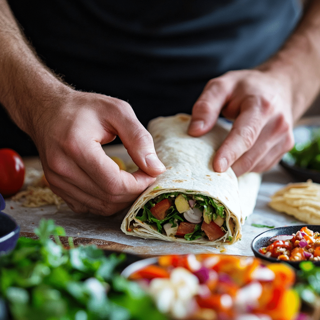Rolling mediterranean wrap properly for secure wrap