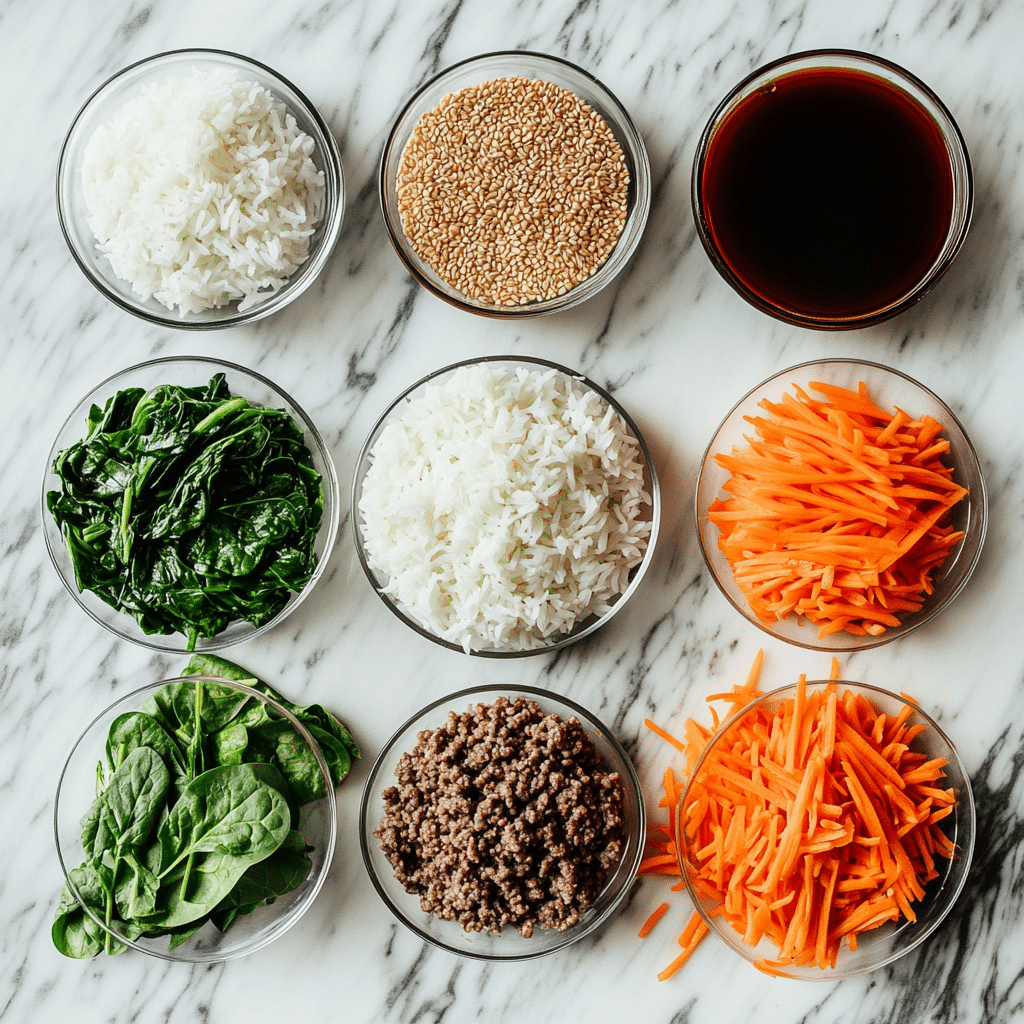 Korean rice bowl recipe ingredients
