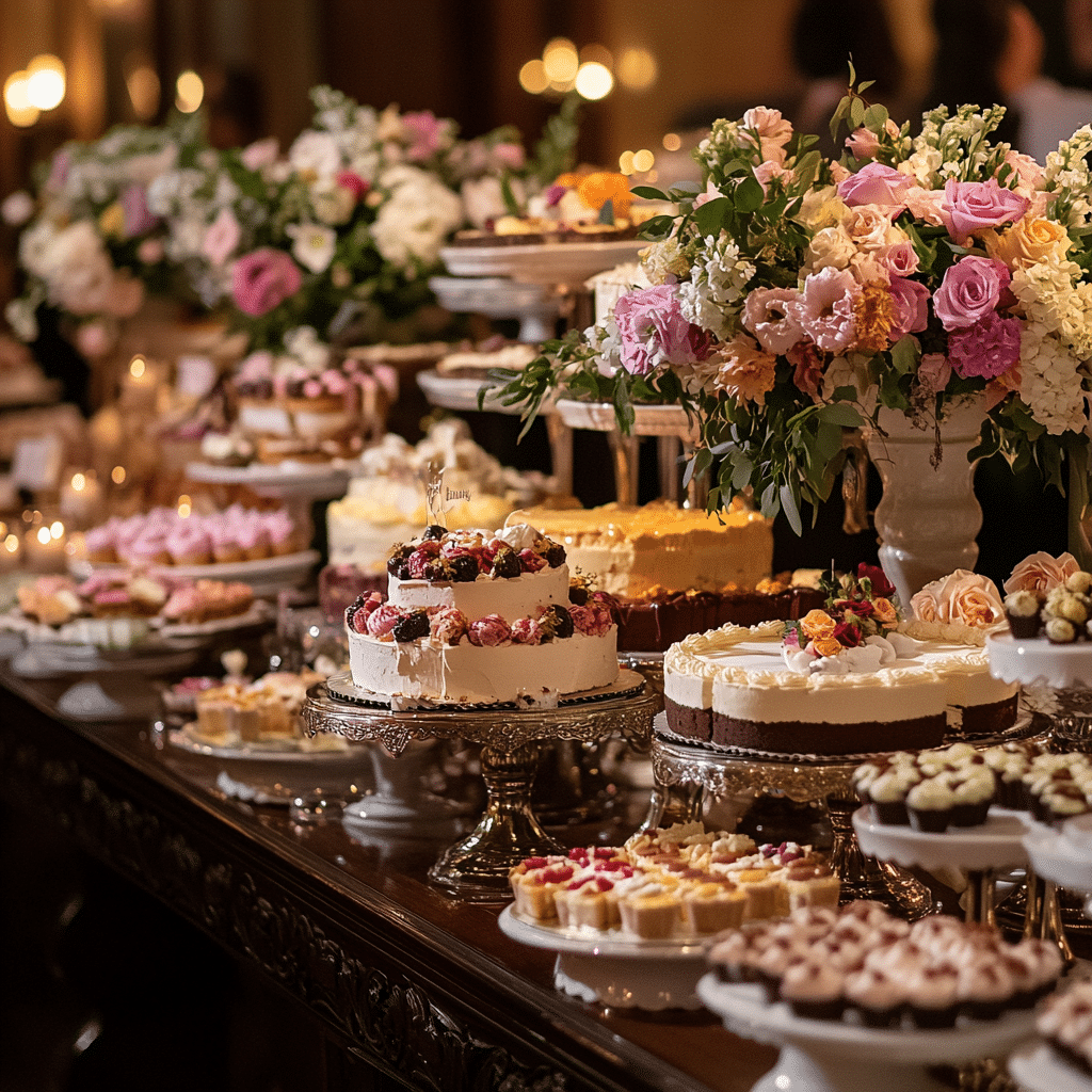 Final presentation of cake flavors DTI ready for elegant dinner service