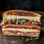 Viral TikTok grinder sandwich recipe with Italian meats and grinder salad