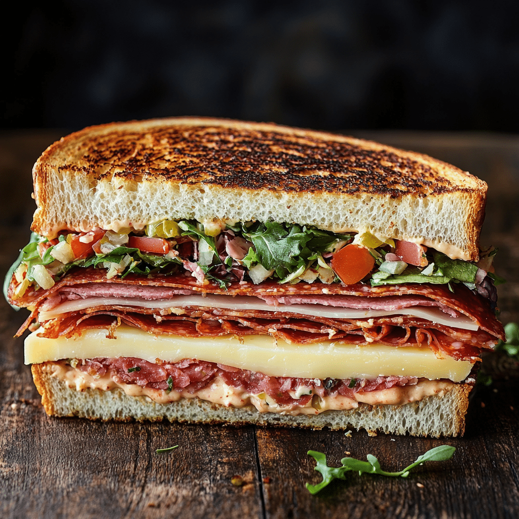 Viral TikTok grinder sandwich recipe with Italian meats and grinder salad
