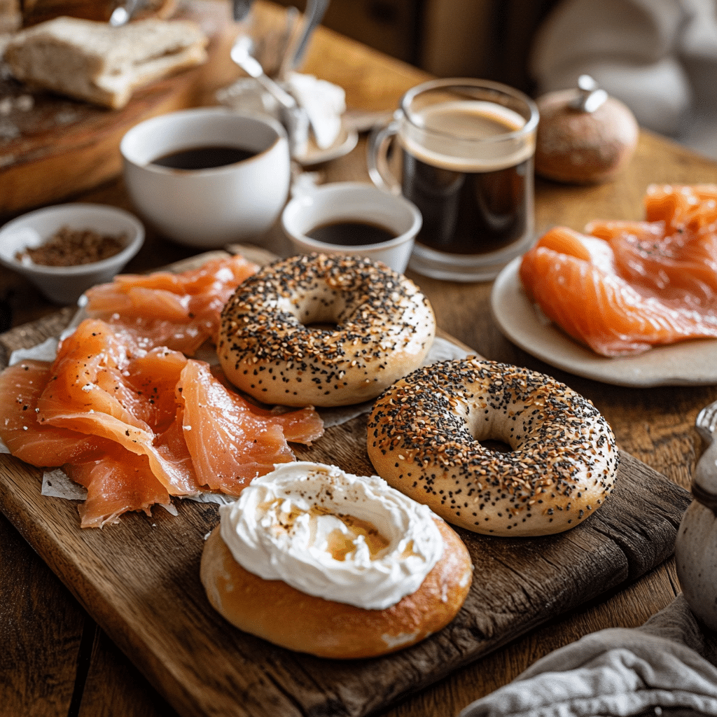 Sourdough bagel recipe family breakfast with fresh homemade bagels