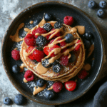Elegant protein pancake breakfast presentation