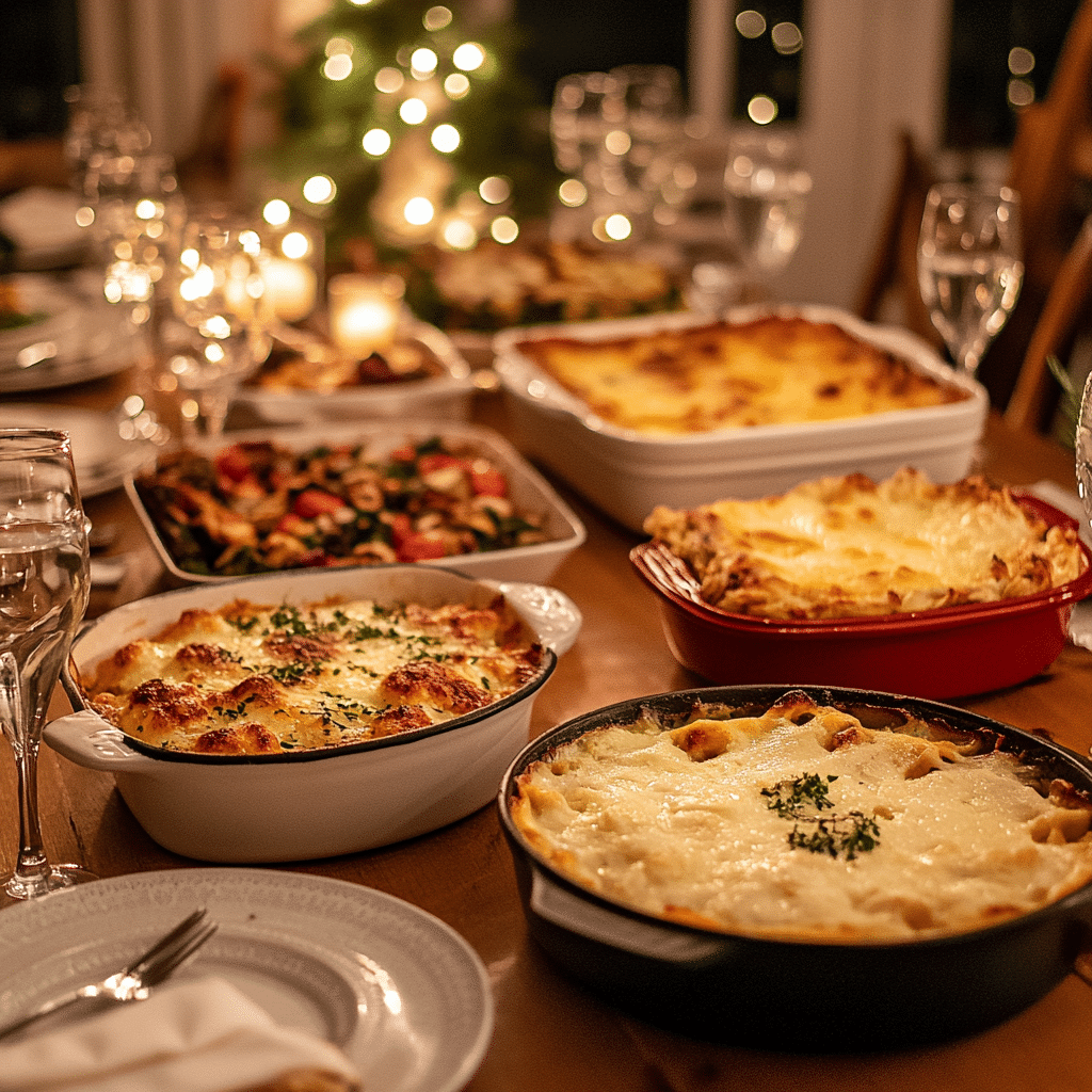 Elegant casserole recipe dinner presentation