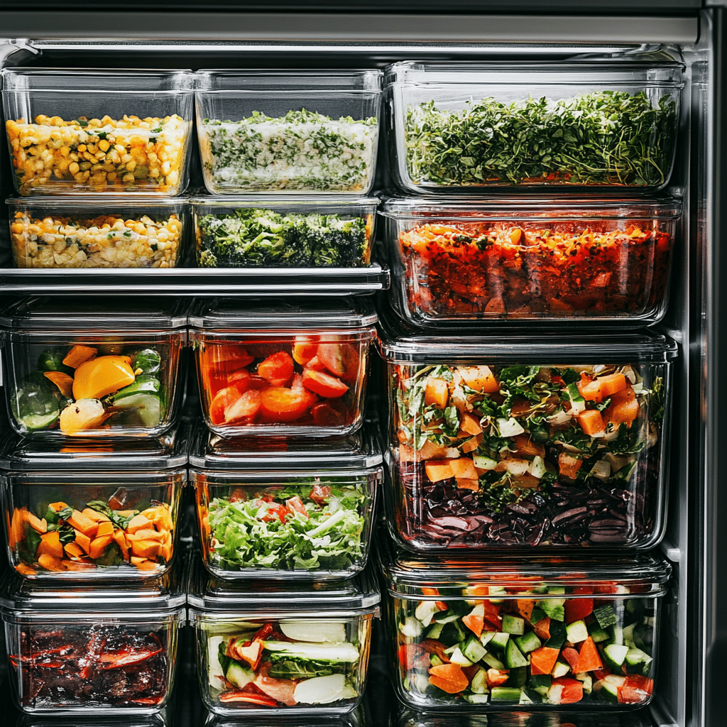 Mediterranean bowl recipe meal prep storage containers organized