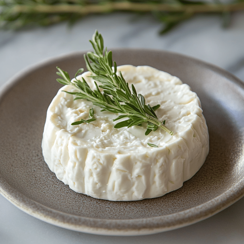 Finished boursin cheese recipe molded and garnished for elegant presentation
