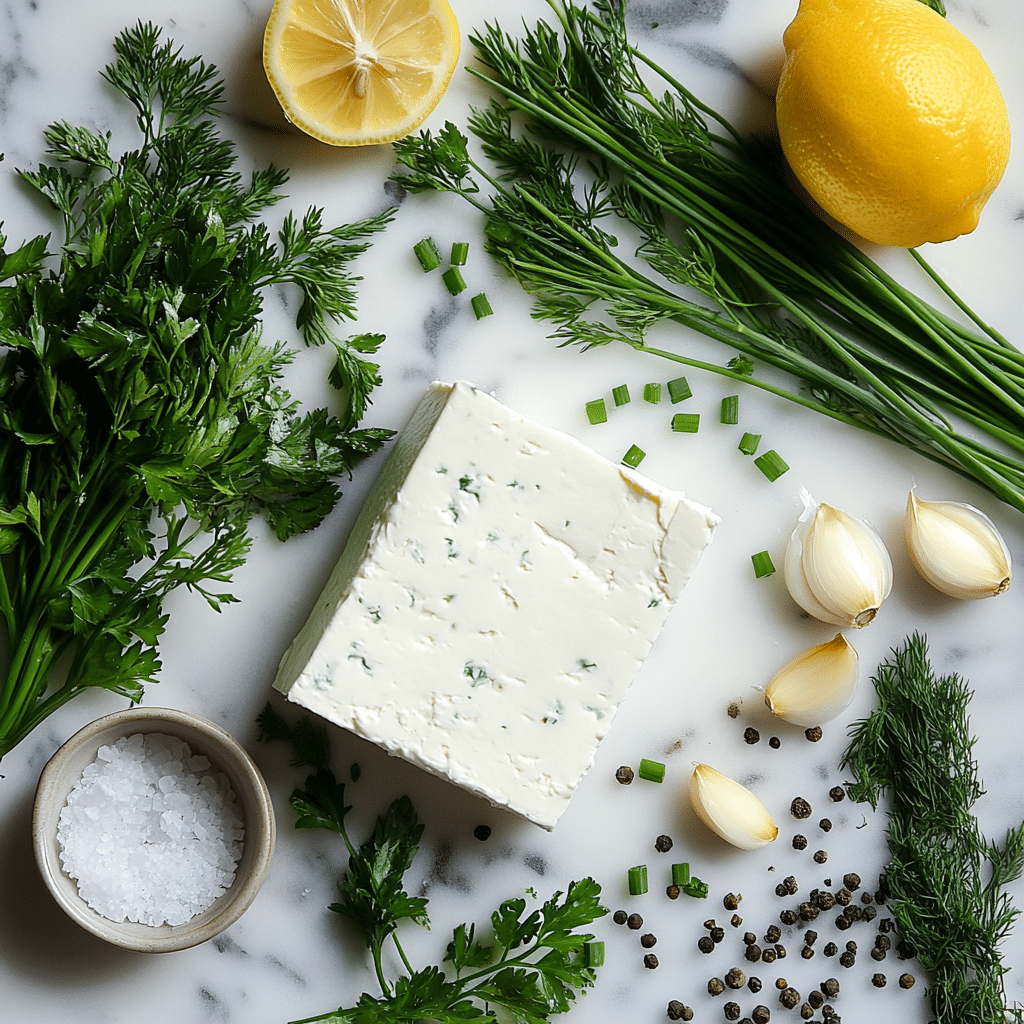 Boursin cheese recipes ingredients with fresh herbs and cream cheese